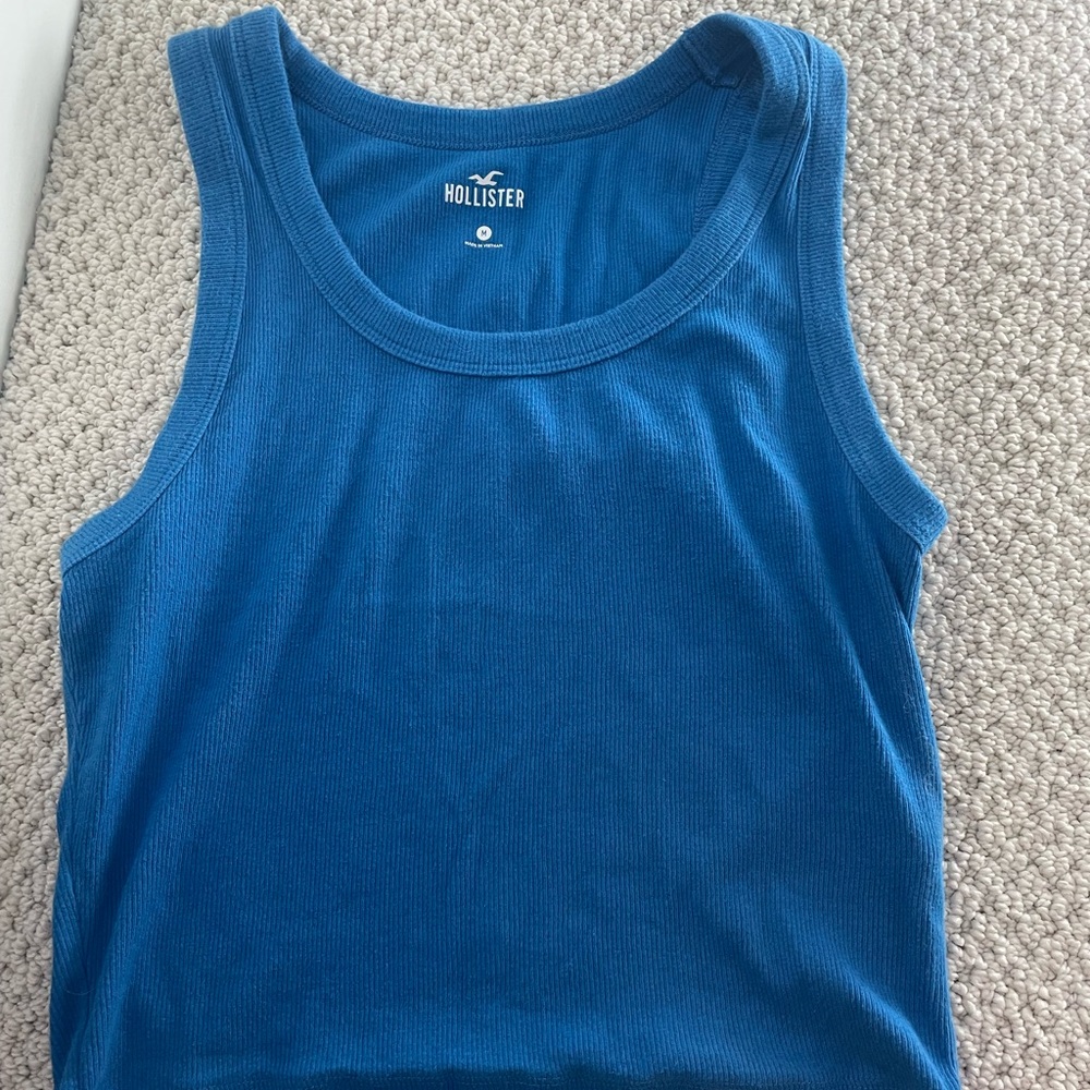 Hollister Blue Ribbed Tank Top